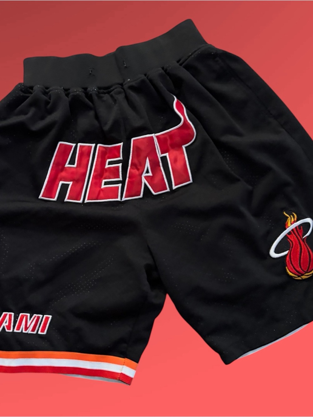 Just Don NBA Miami Heat 1996-97 Stitched Black Basketball Shorts